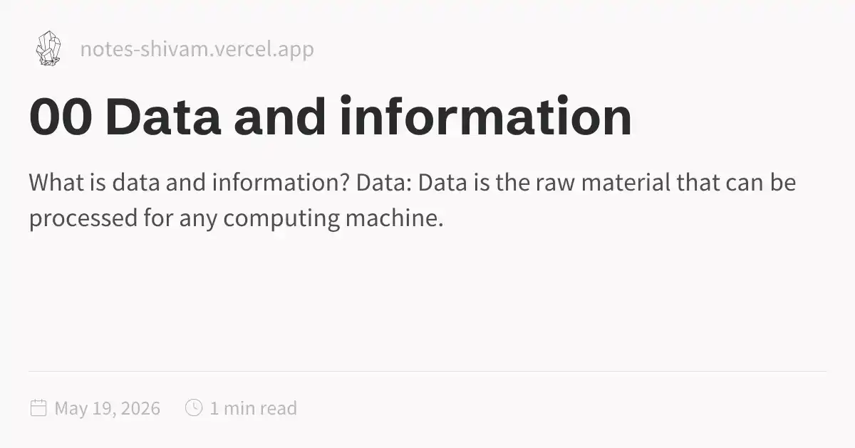 00 Data and information