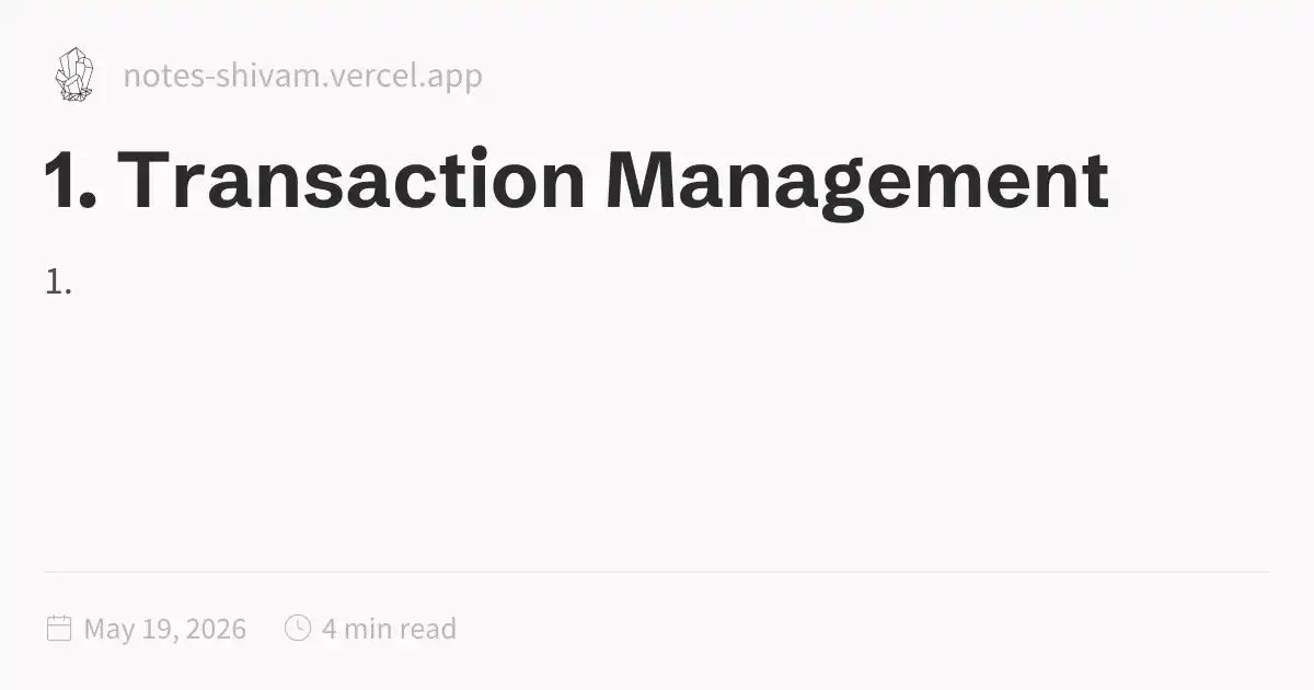 module 7 - unit 1 - java - transaction management... 1. Transaction Management