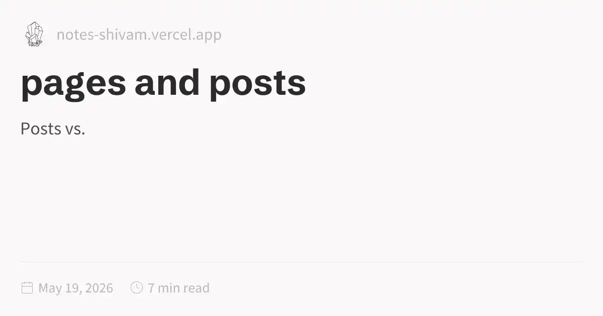 pages and posts