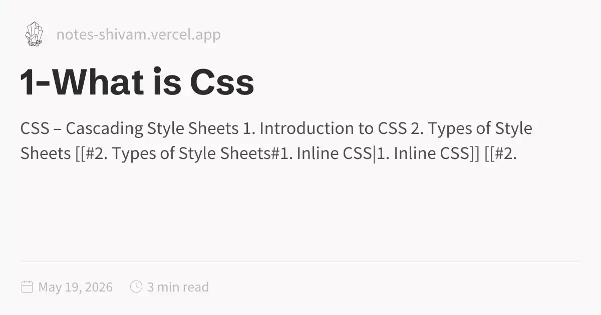 1-What is Css