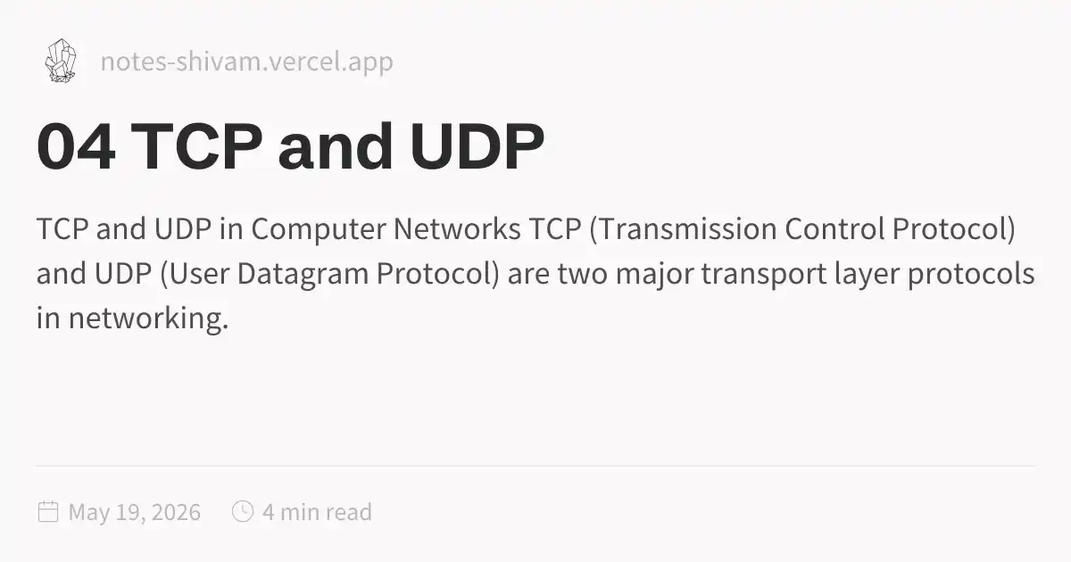 04 TCP and UDP